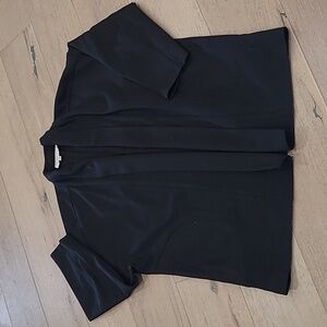 Vintage Michii Moon for Sanyo 100% Wool Black Open Cardigan Sweater Women's 8